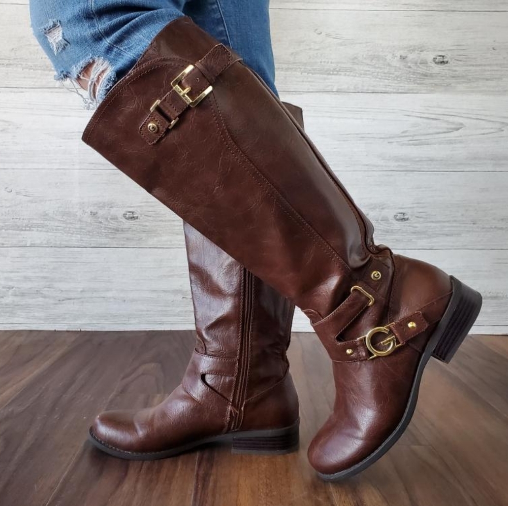 Brown - GUESS - Wide Calf - Boots